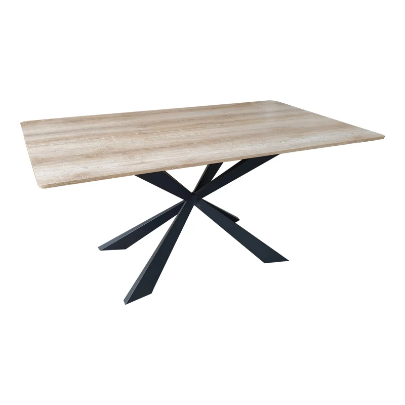 Маса ARAGNE sonoma mdf с черни метални крака 160x90x75см