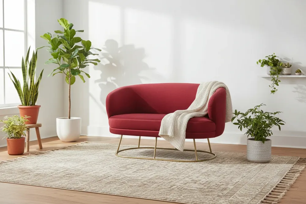 Канапе ARIEN голд /червено кадифе 125х80х84см