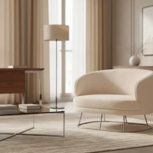 Канапе ARIEN букле бял цвят 130x75x85