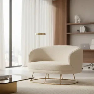 Канапе ARIEN голд букле екрю цвят 130x75x85