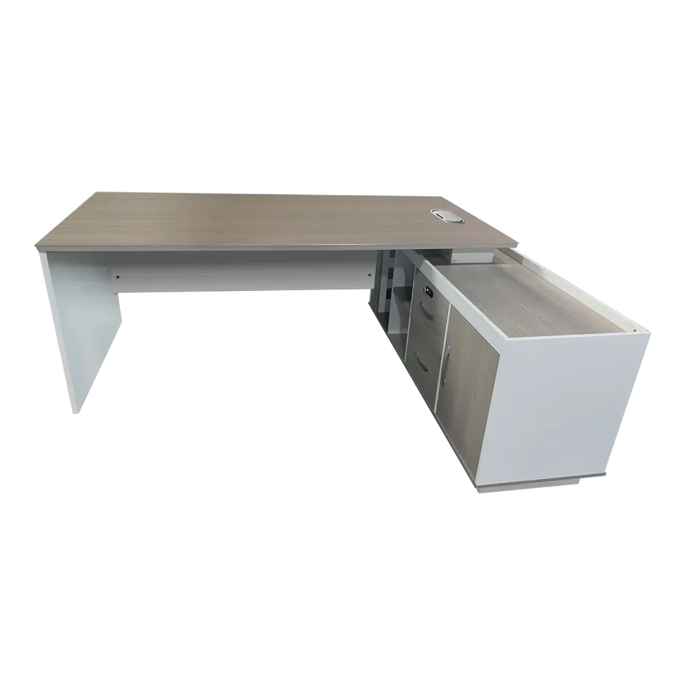 Професионално работно ъглово бюро Armadi сонома-бял цвят 200x90x75см