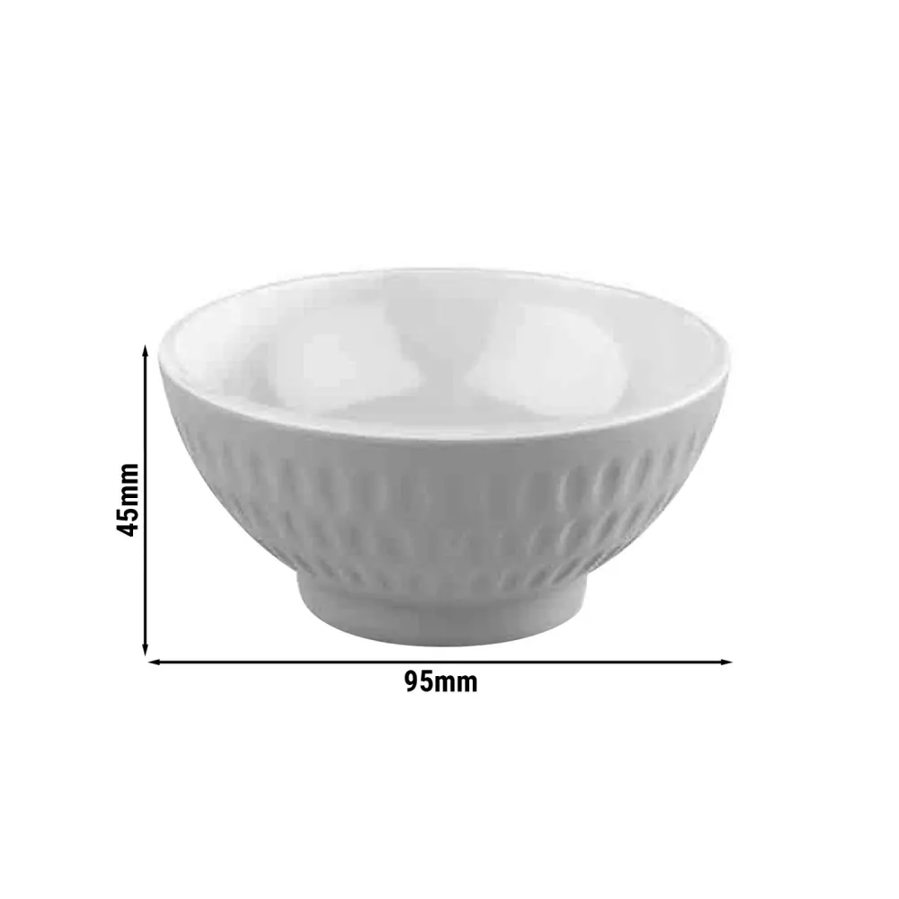 (6 бр.) Купичка - ASIA PLUS - Меламин - 130ml - Ø 95mm - Бяло/Сиво