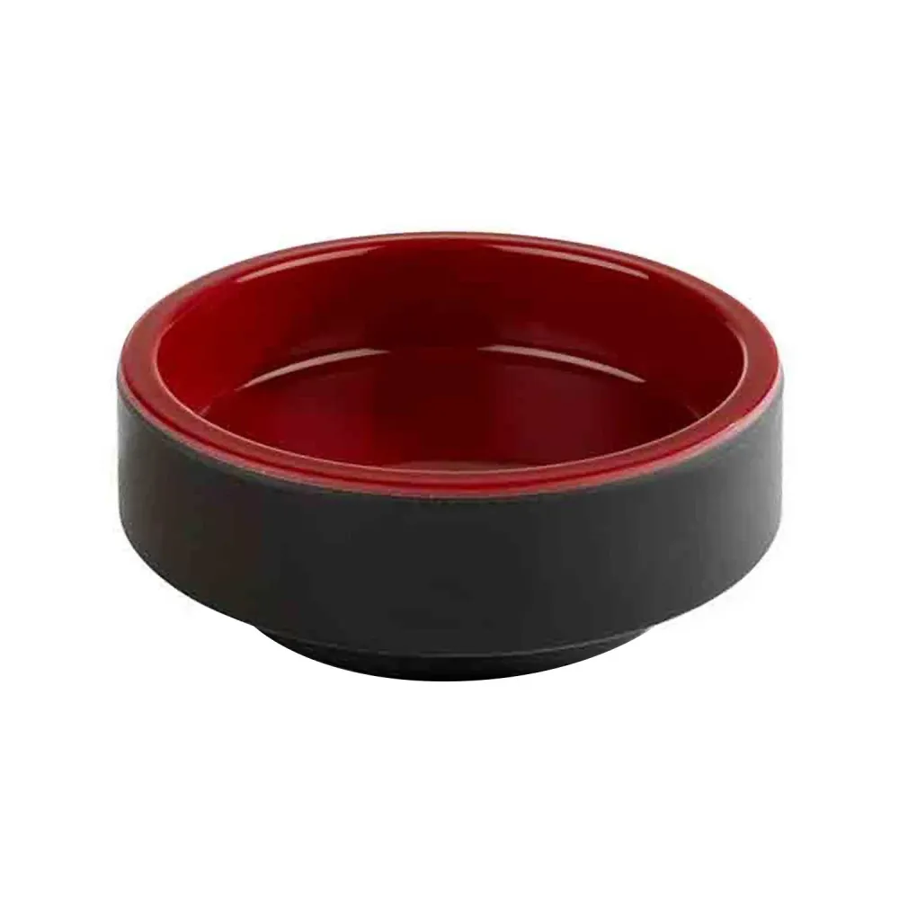(6 бр.) Купичка - ASIA PLUS - Меламин - 40ml - Ø 75mm - Дълбочина: 30mm - Черно/Червено