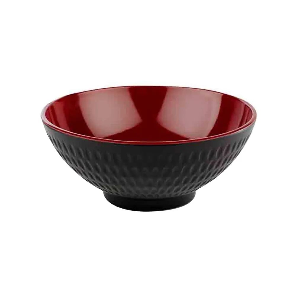 (6 бр.) Купа - ASIA PLUS - Меламин - 600ml - Ø 160mm - Черно/Червено