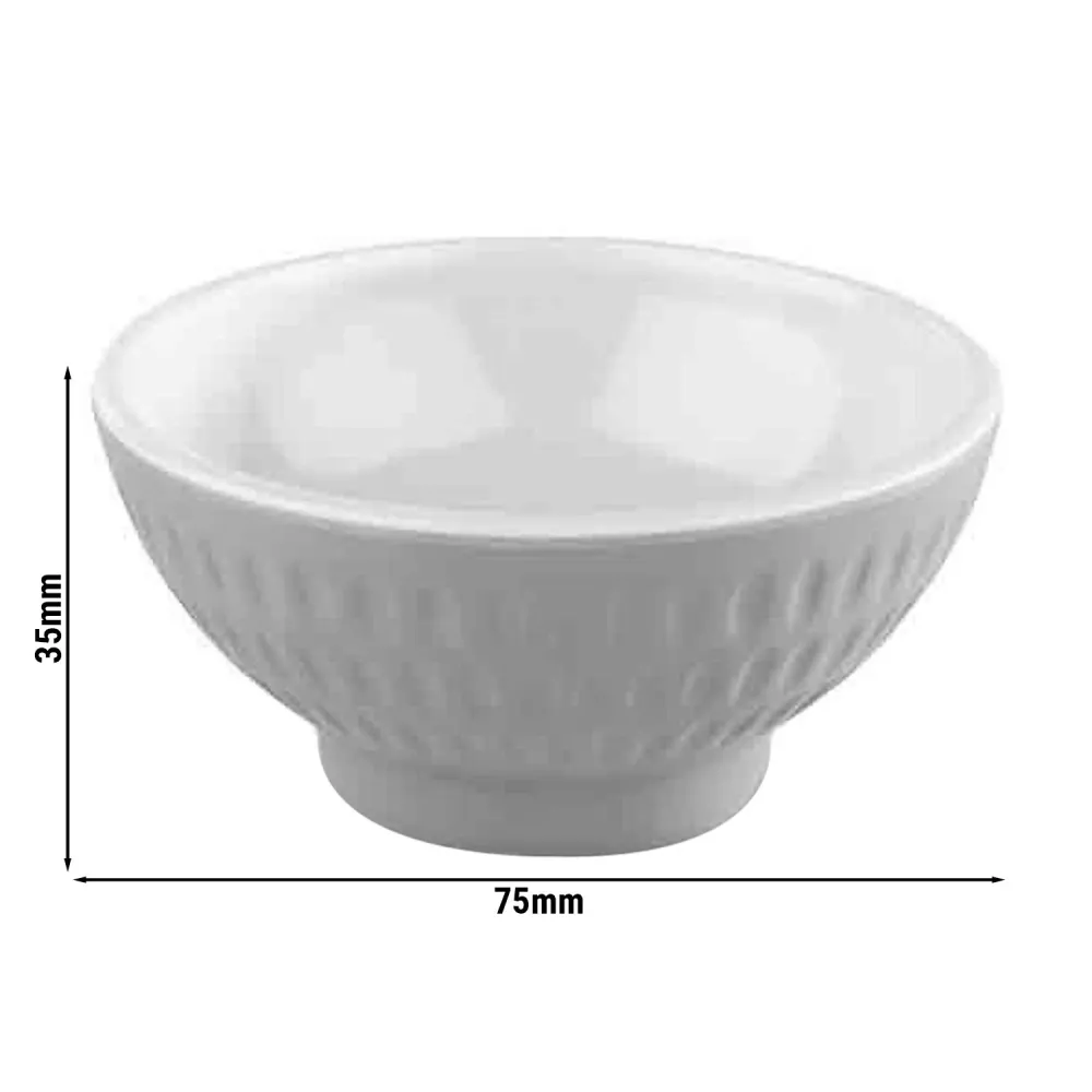 (6 бр.) Купички за сос - ASIA PLUS - Меламин - 60ml - Ø75mm - Бял/Сив