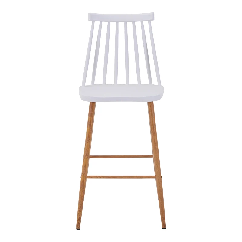 Бар стол AURORA pp в бял нюанс - естествен метален крак 42x47x99см