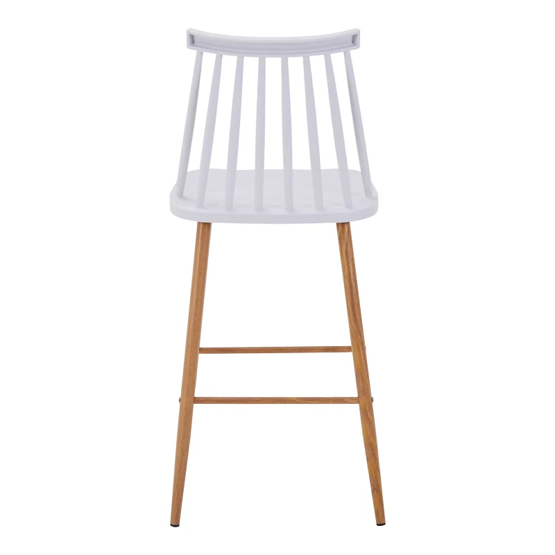 Бар стол AURORA pp в бял нюанс - естествен метален крак 42x47x99см