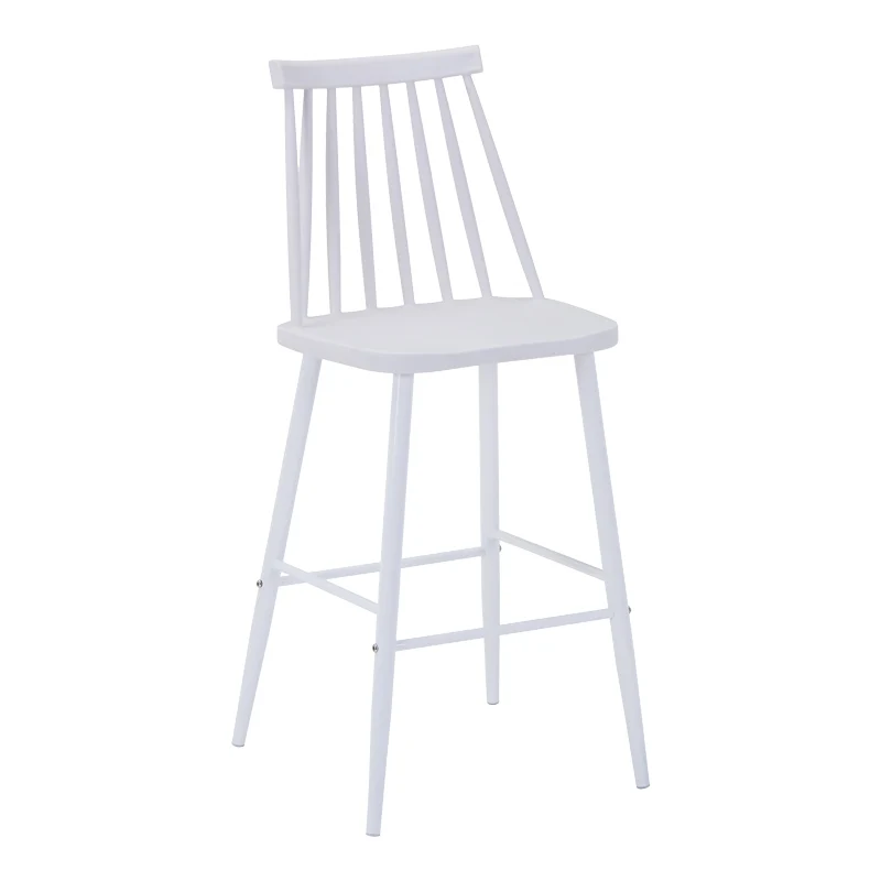 Бар стол AURORA pp в бял нюанс - бял метален крак 42x47x99см