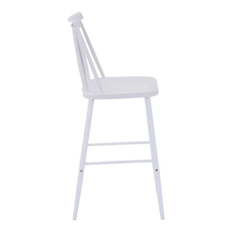 Бар стол AURORA pp в бял нюанс - бял метален крак 42x47x99см