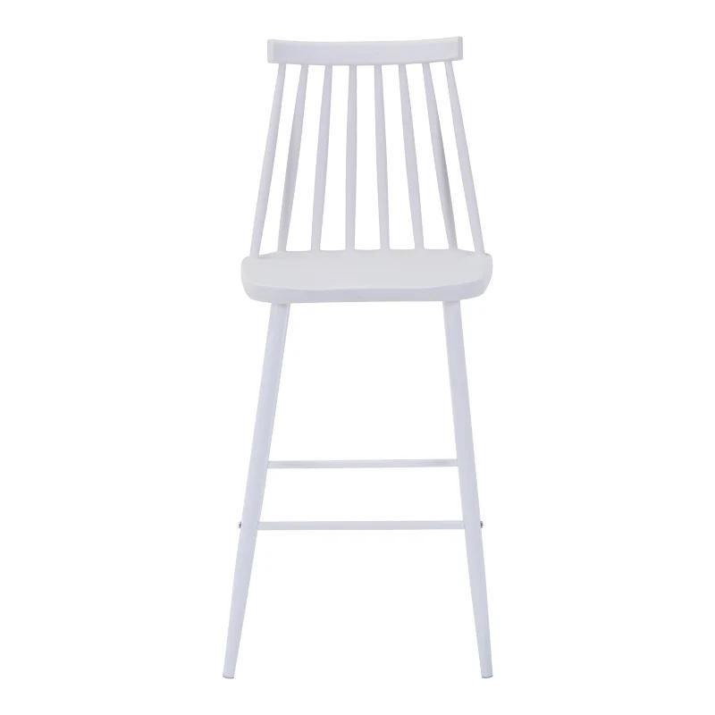 Бар стол AURORA pp в бял нюанс - бял метален крак 42x47x99см