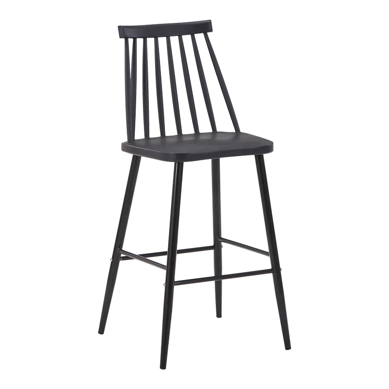 Бар стол AURORA pp в черен нюанс - черен метален крак 42x47x99см