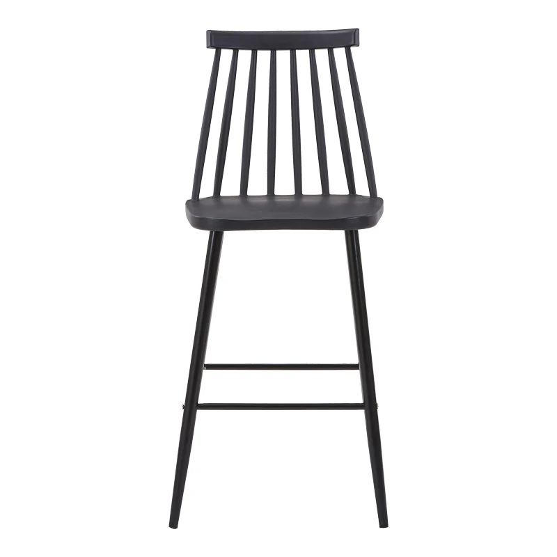 Бар стол AURORA pp в черен нюанс - черен метален крак 42x47x99см
