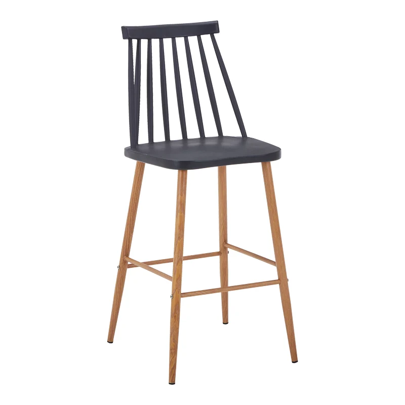 Бар стол AURORA pp в черен нюанс - естествен метален крак 42x47x99см