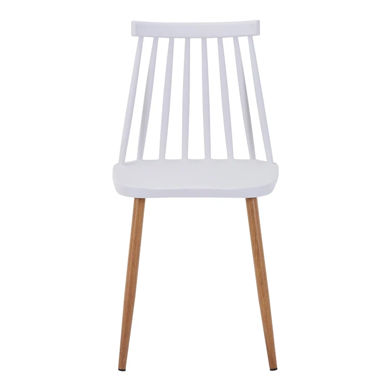 Трапезен стол AURORA бял pp-естествен цвят метални крака 42x49.5x77см