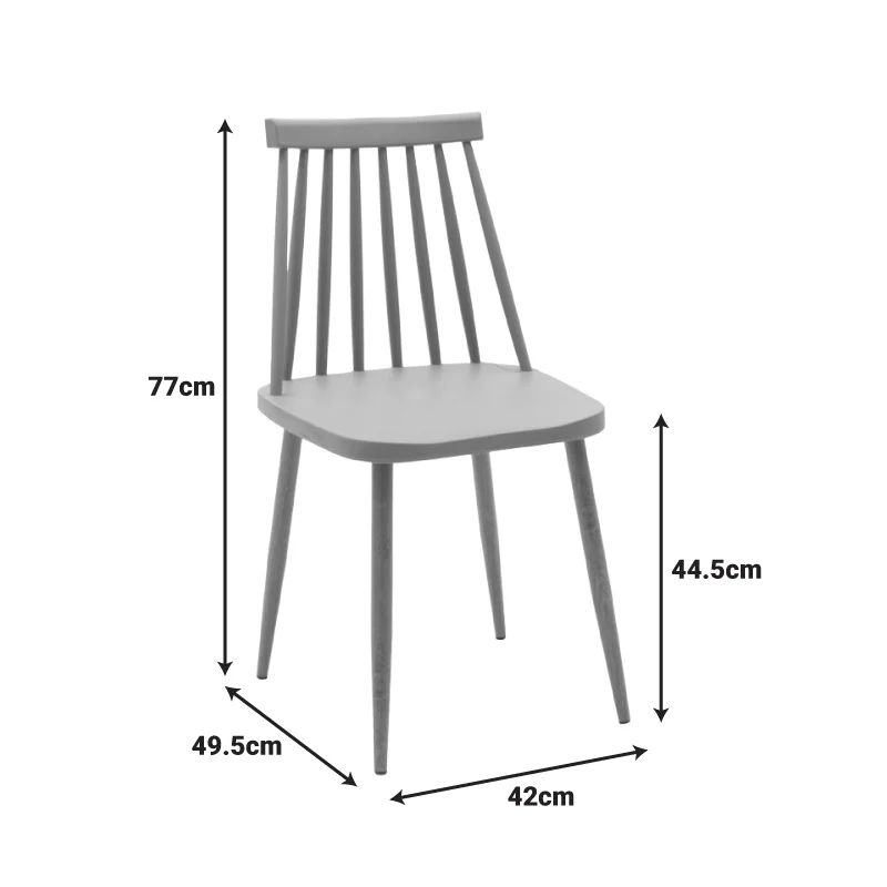 Трапезен стол AURORA pp-естествен цвят метални крака 42x49.5x77см