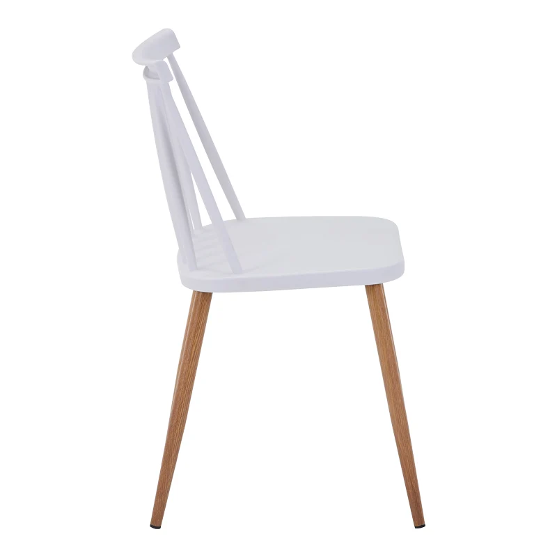 Стол AURORA pp в бял нюанс-естествен метален крак 43x48x79см