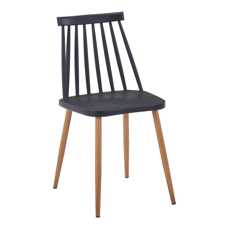 Стол AURORA pp в черен нюанс-естествен метален крак 43x48x79см