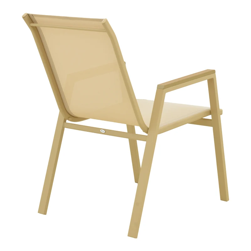 Стифиращ се стол AZELIE алуминий в капучино-текстил в бежов нюанс 56x75x88см