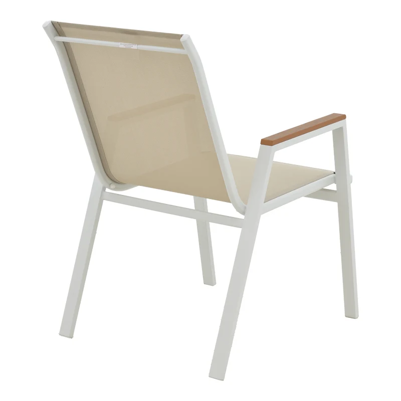 Трапезен комплект Azelie-Kliton комплект от 5части сив плат-бял алуминий 80x80x74см