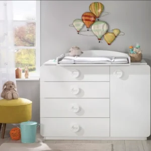 Скрин «Baby Cotton» с четири чекмеджета и шкаф, размер 125х89х56см