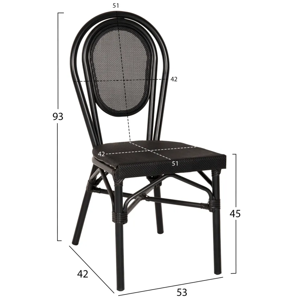 Алуминиев стол BAMBO 45x57x88см