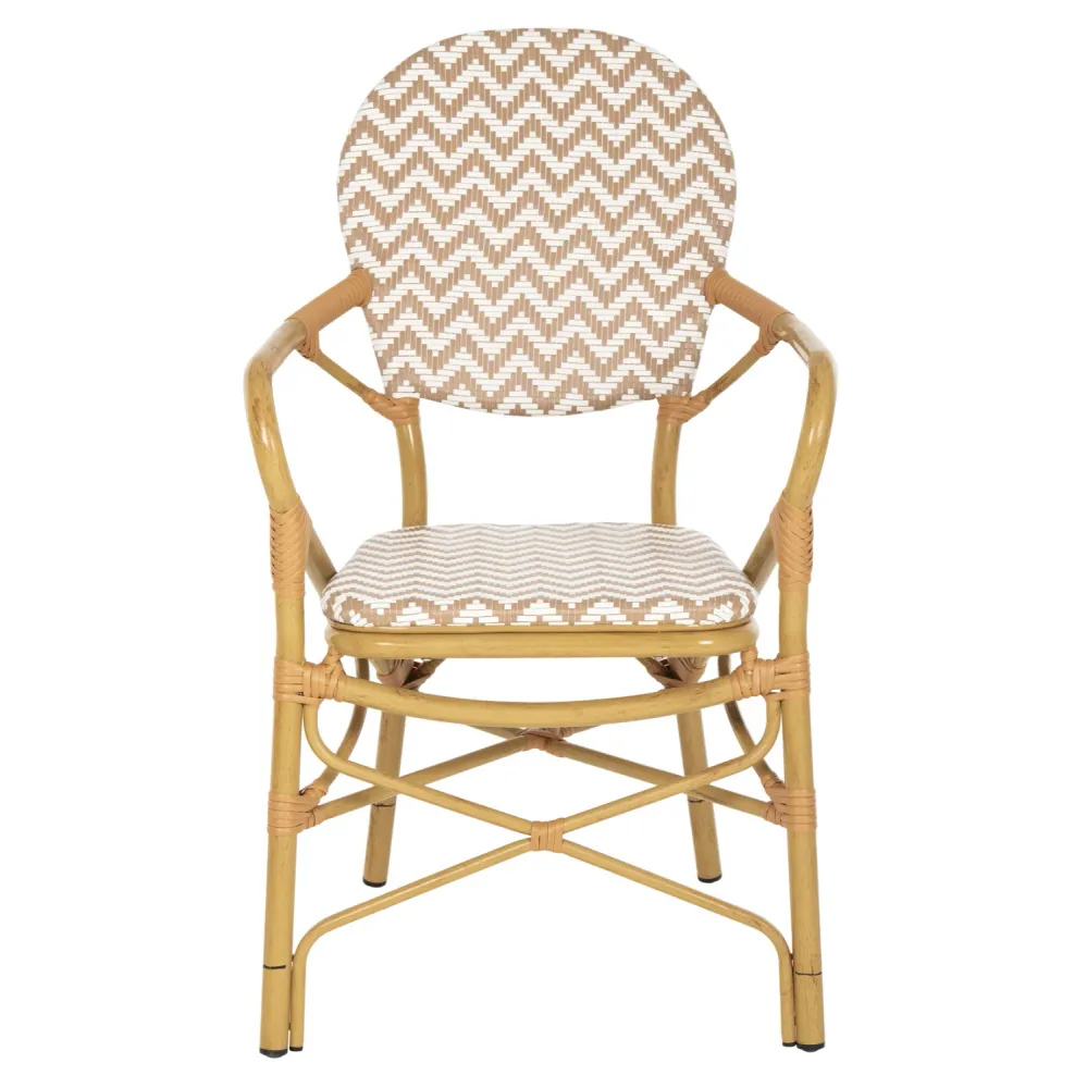 Алуминиево кресло BAMBO look натурал - бяло 55x58x95 см.