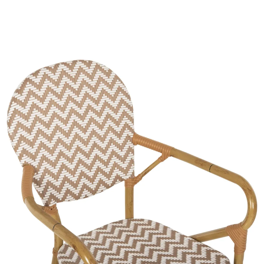 Алуминиево кресло BAMBO look натурал - бяло 55x58x95 см.