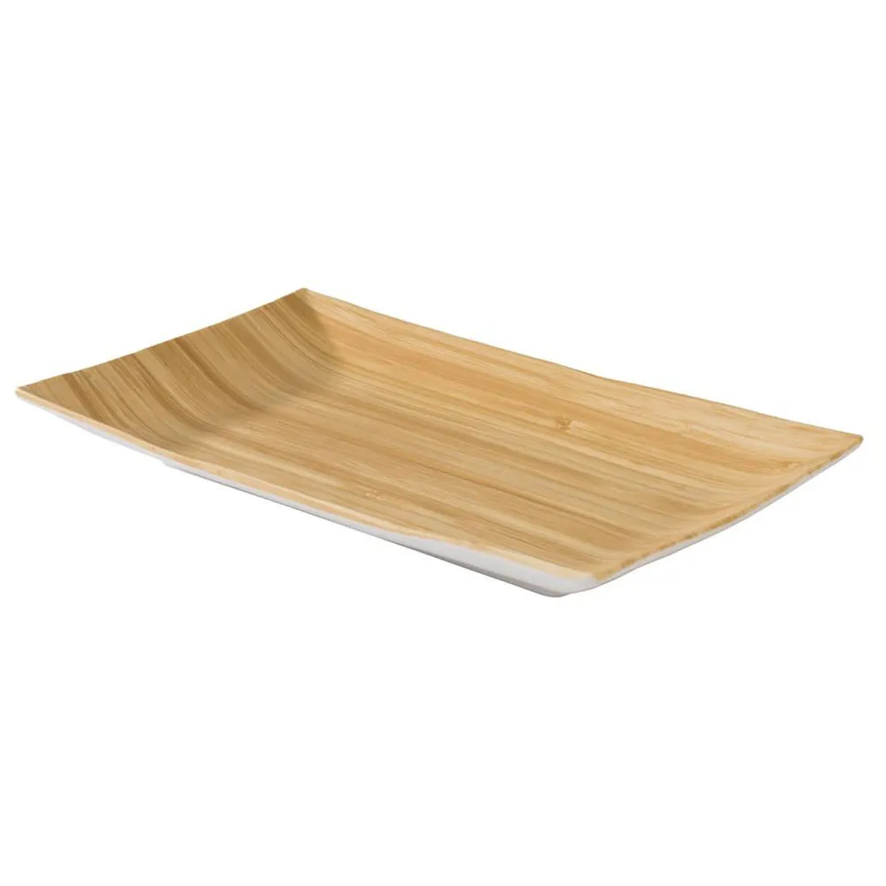 (6 бр.) Табла за сервиране - BAMBOO - Меламин - 245x155mm - Височина:30mm - Бежов/Бял