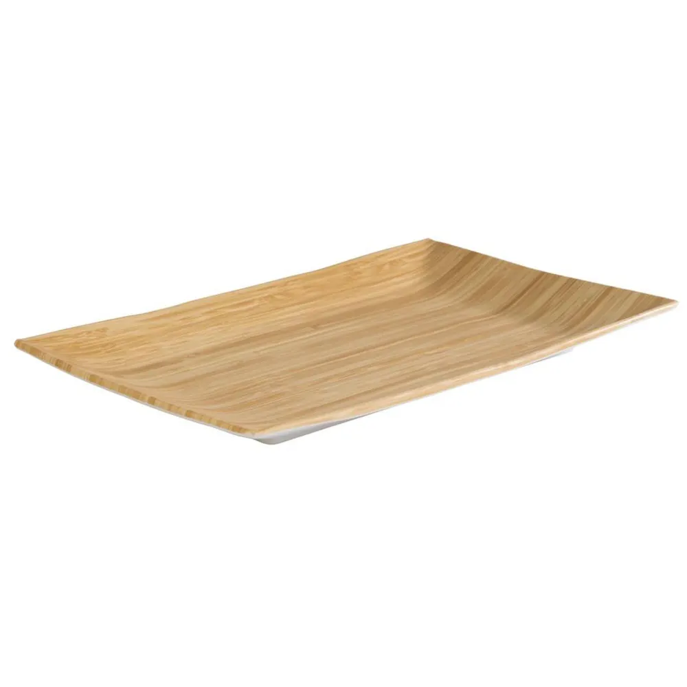 (6 бр.) Табла за сервиране - BAMBOO - Меламин - 345x215mm - Височина: 30mm - Бежов/Бял