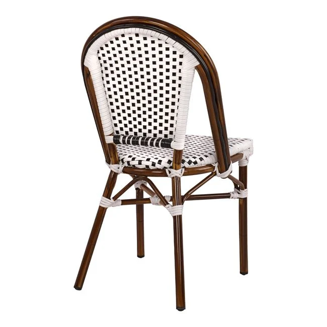 Ратанов стол BAMBOO бял цвят 45x54x90