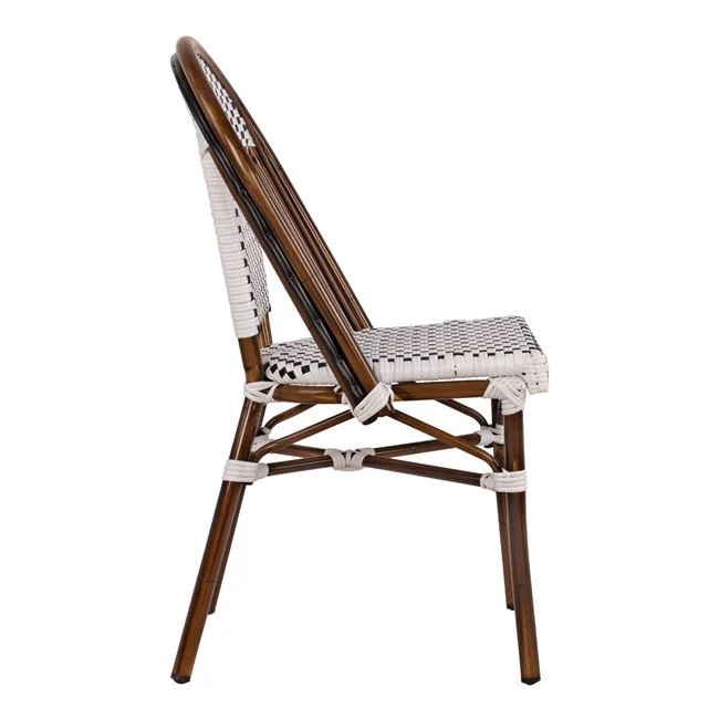 Ратанов стол BAMBOO бял цвят 45x54x90