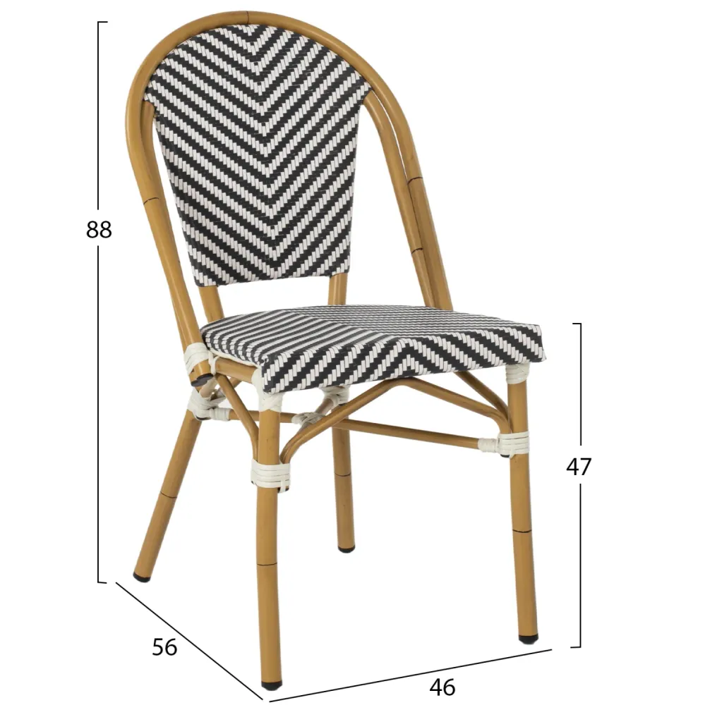 Стол BAMBOO син-бял 50x54x84,5
