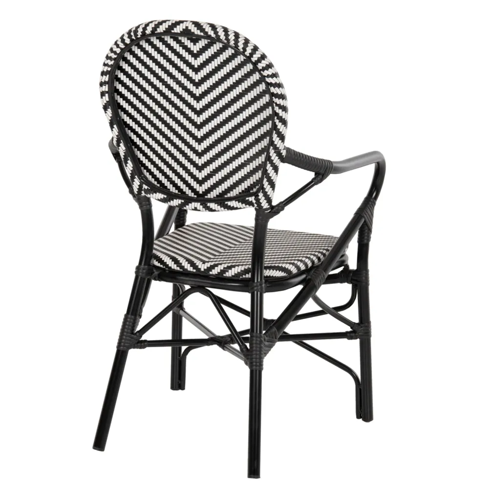 Стол BAMBOO цвят черен-бял 56x59x94,5