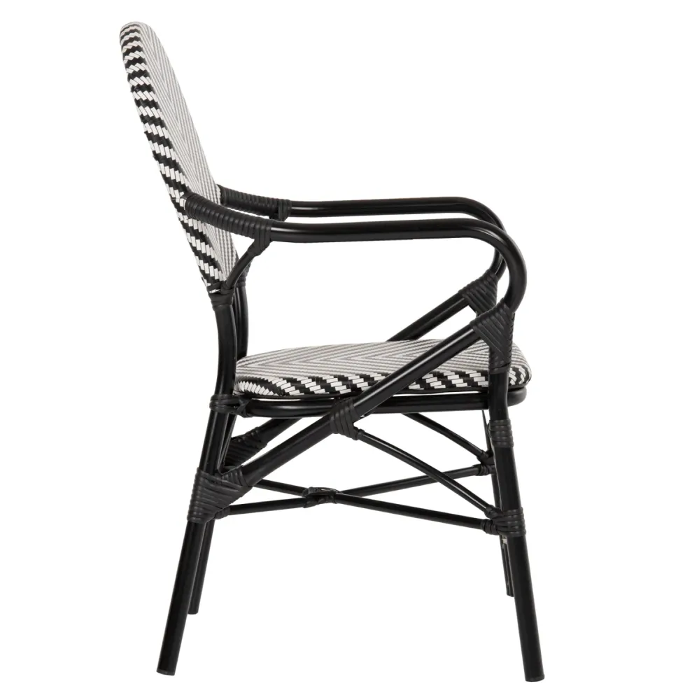 Стол BAMBOO цвят черен-бял 56x59x94,5