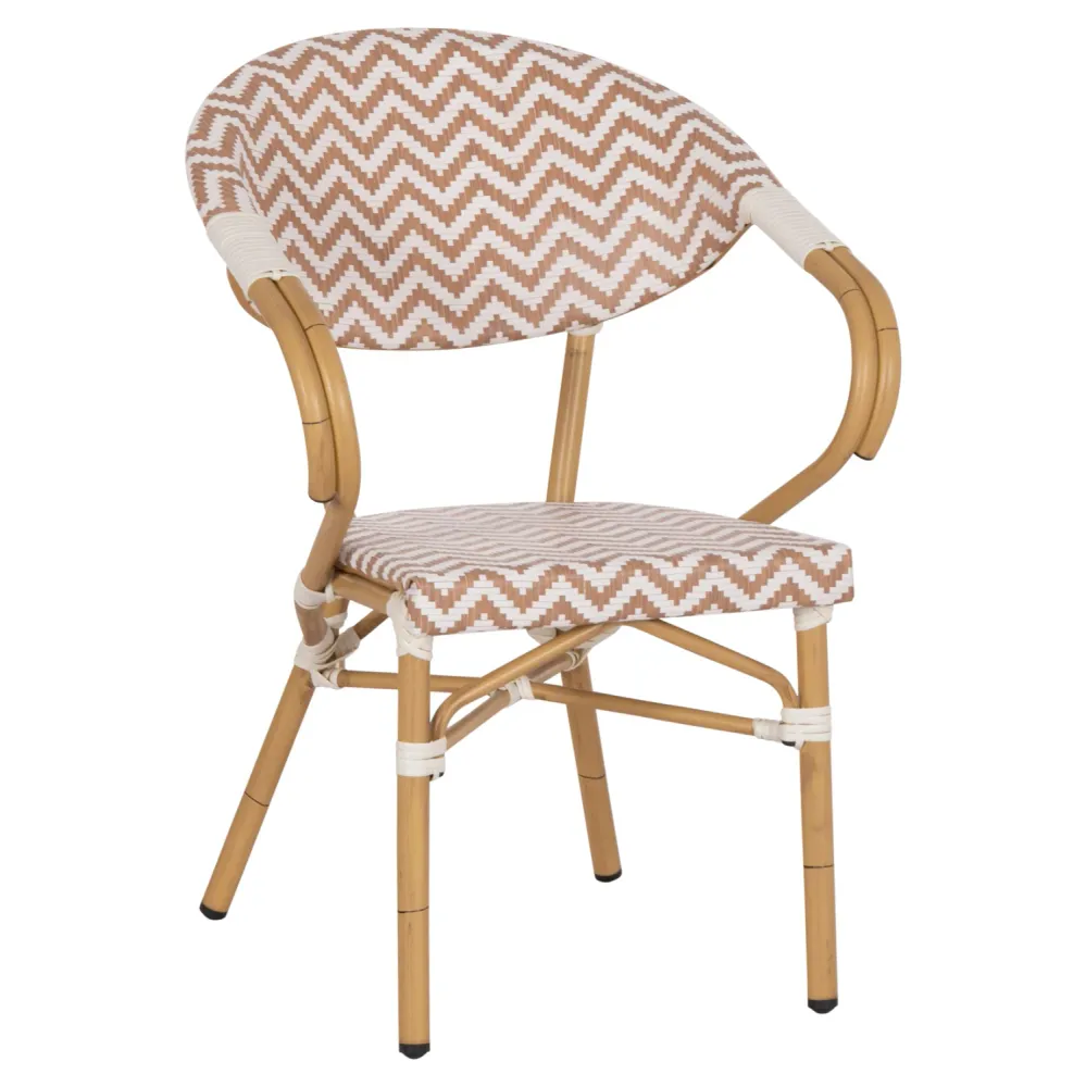 Кресло BAMBOO цвят кафяв-бял 58.5x58x82