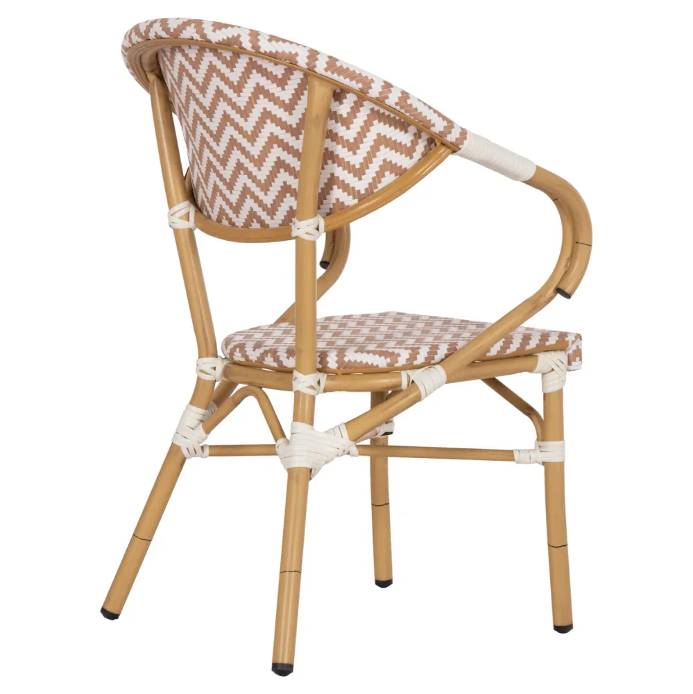 Кресло BAMBOO цвят кафяв-бял 58.5x58x82