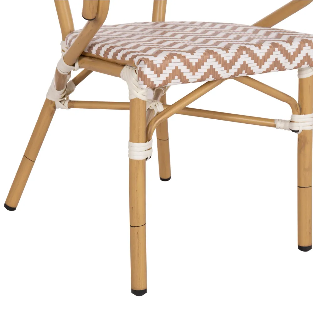 Кресло BAMBOO цвят кафяв-бял 58.5x58x82