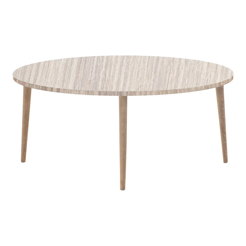 Холна маса BARTON с естествен плот и орехови крака 90x45x40 см