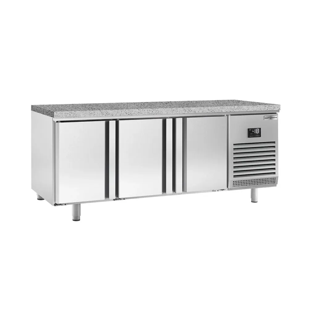 Професионална фризерна маса Bäckereitiefkühltisch PREMIUM PLUS - 2185x800mm - с 3 врати - за тави 600x400мм (EN) - вентили...