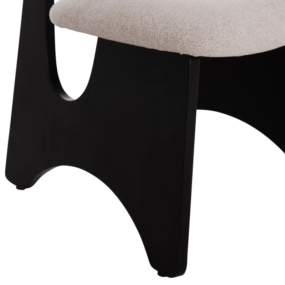 Трапезен стол BELLISI дамаска екрю-цвят черен 53x56x78см