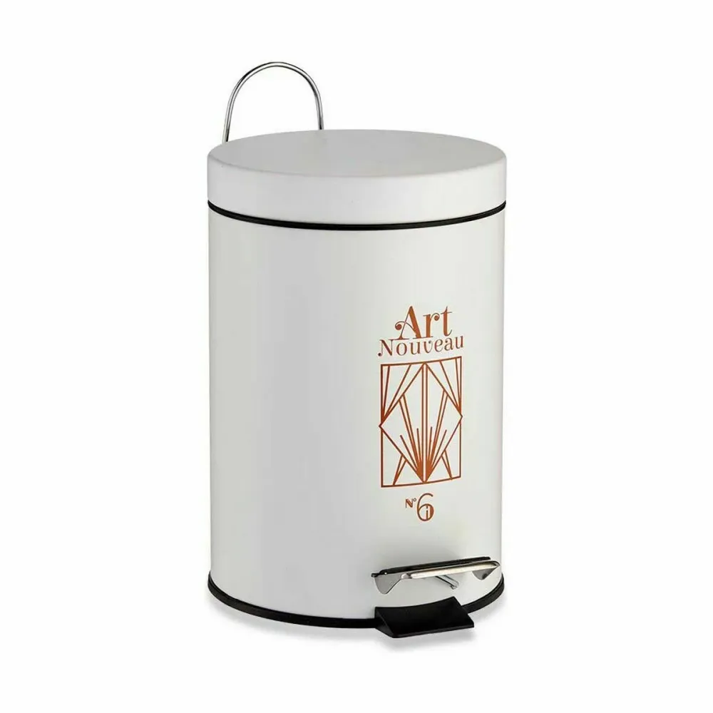 Кошче с педал Berilo Art Nouveau Бял Бронз Стомана Пластмаса 3 L (6 броя)