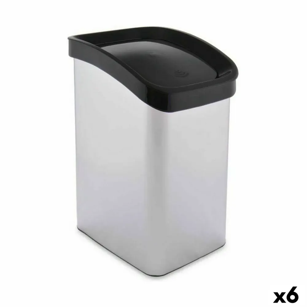 Кошче за боклук Berilo D085-1 Сребрист Пластмаса 12 L Накланящ се (6 броя)