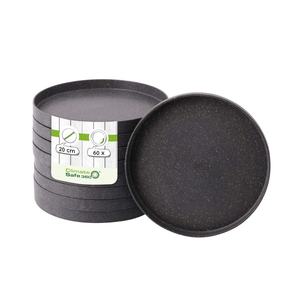 (60 бр.) Bio-Compound - Плоска чиния - Био-композит - Ø200mm - Сив