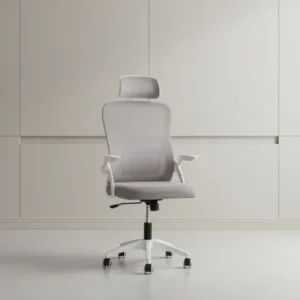 Офис стол Blazer - Сиво-бял, найлонова рамка 60.5x47x85.5см