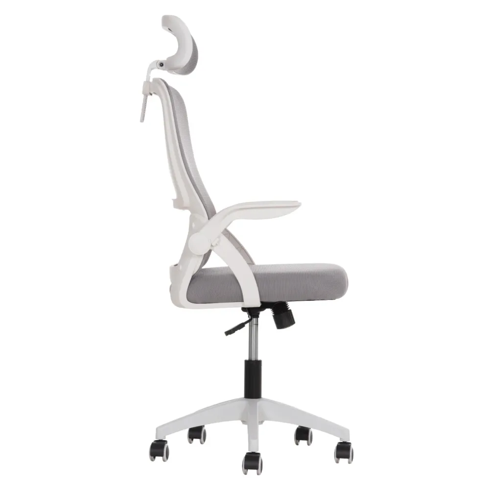 Офис стол Blazer - Сиво-бял, найлонова рамка 60.5x47x85.5см