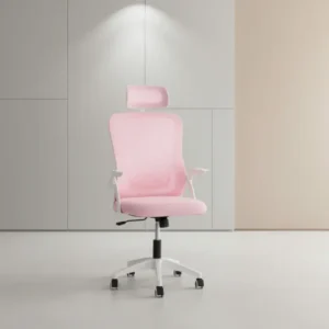 Офис стол BLAZER - Розово-бял, найлонова рамка 60.5x47x85.5см
