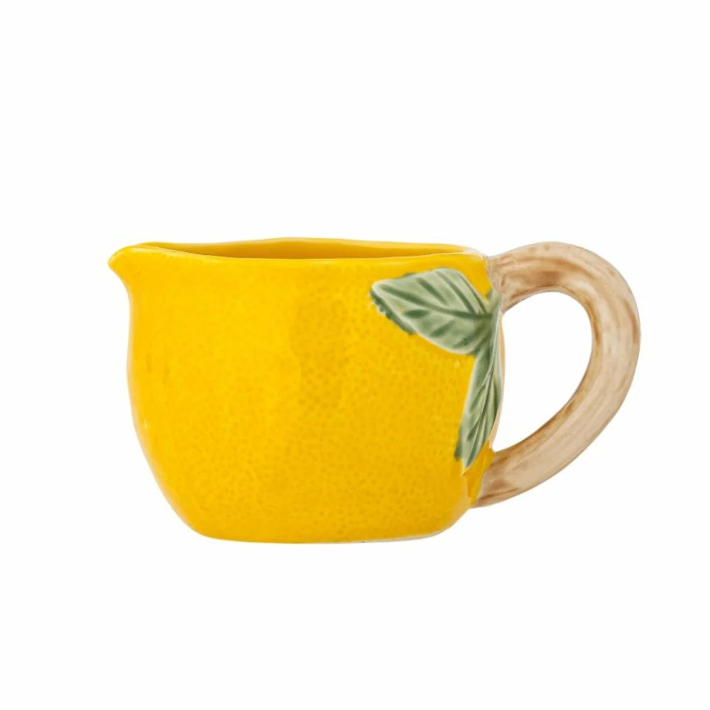 Bloomingville кана за мляко липовожълт фаянс