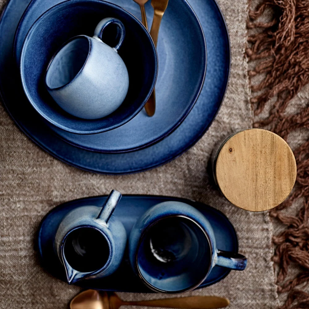 Bloomingville чаша от камък Sandrine Blue