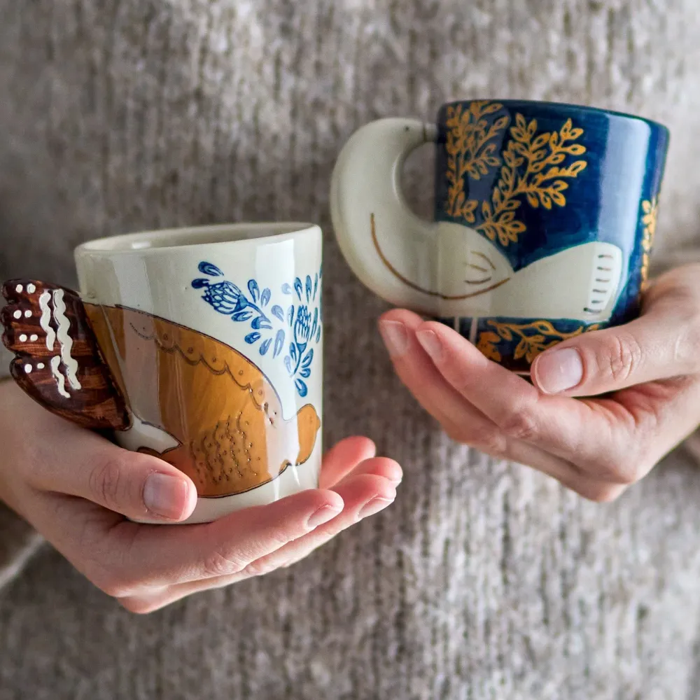 Bloomingville Мини чаша за кафе Stoneware чаша за чай Hezha чаша