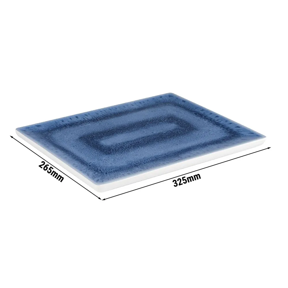 (6 бр.) Меламиново плато GN 1/2 - BLUE OCEAN - Меламин - 325x265mm - Височина: 20mm - Бял/Син